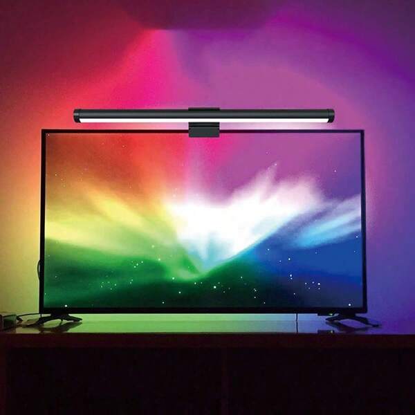 Barre lumineuse simple pour moniteur RVB, source de lumière double LED ajustable, mélange de couleurs de lumière froide et chaude