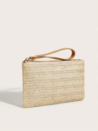 Minimalist Straw Bag Lightweight Fashion White-Collar Workers College Work Business Commute Office For Anniversary For For Birthday Gift On Valentine Day Gift Gift Wristlet Wallet IPhone Bag Pouch Phone For Women Wallet Purse Wallet