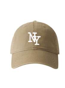 1pc Embroidered NY Letter Baseball Cap, Adjustable Outdoor Sun Hat, Suitable For Spring, Autumn, Travel, Beach, Y2K Style For Youth