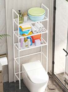 1pc Bathroom Toilet/Washing Machine Storage Shelf, Floor-To-Ceiling Detachable Upgraded Storage Shelf, Improve Bathroom/Toilet/Balcony/Laundry Room Storage Space, Maximum Load 20kg Home Bathroom Decor Bathroom Organizer Summer