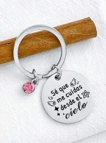 Edelstahl inspirierender Schlüsselanhänger mit spanischem Zitat als tröstende Gedenkgabe für Trauer, Metall-Erinnerungsschlüsselring, Eisen-Gedenkgeschenk als Auto-Accessoire, Taschenbaumler, Rucksack-Anhänger für Schule, süßer Gothic Y2K Taschenbaumler, Schlüsselband mit ID-Halter, Auto-Accessoire, Taschenbaumler, Weihnachtsgeschenke für Mutter, Vater, Abschluss und Lehrer - Verschiedenfarbig - Übersicht 4