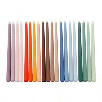 Set da 4 Candele colorate a forma di ramo di stile europeo, senza fragranza e senza fumo, adatte per tavoli da pranzo da 30,5 cm, perfette per decorazioni di matrimoni e banchetti, con una durata di combustione di 5-8 ore, regalo ideale per le feste