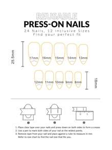 10 件手工制作的杏仁形中长粉色按压式指甲，可爱甜美风格，适合时尚造型，是送给女性和女孩的理想礼物，附赠 1 件果冻指甲锉指甲用品 - 粉色 - 查看 5