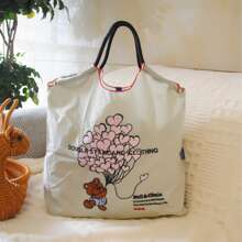 New Japanese Nylon Embroidered Bag, Fashion Versatile Niche Large Capacity Shoulder Tote Shopping Bag - Multicolor - View 3