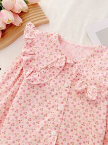 Young Girl Shirt 2024 Spring Style Casual Long Sleeved Chic Top Shirt - Pink - View 3