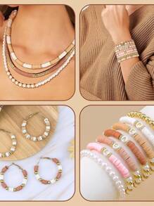 2400/4000PCS Clay Bead Bracelet Kit DIY Jewelry Making Kit Clay Beads Bracelet Making Kit, Flat Preppy Beads For Friendship Bracelets, Polymer Clay Beads Crafts Gifts - Polymer Clay - View 7