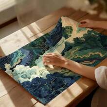 1 pièce œuvre d'art murale en canevas pop sans cadre colorée, affiche d'art mural de paysage de cascade japonaise Ukiyo-e de Hokusai, impression bleue et verte, décoration de maison japonaise