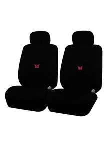 1PC Bướm & Pha Mặt Trăng Truyền Nhiệt In Màu Đen Đệm Lót Ghế Ô Tô, Phù Hợp Với Phổ Quát - Nhiều màu - Xem 2