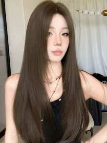 1 Stück hitzefeste Synthetikperücke, Perücke mit gesplitteten Enden, geeignet für tägliche Partys oder Festivals, flauschig natürlich und realistisch. (Zubehör nicht enthalten)