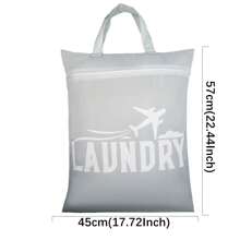 1 件旅行用洗衣袋带手柄和拉链口袋悬挂式洗衣篮耐用可折叠可洗适用于脏衣服大学宿舍健身房海滩泳池泳衣