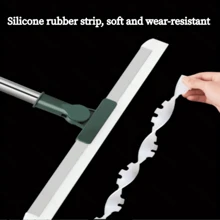 1 pieza Escurridor mágico giratorio de baño de 100 cm, escoba de agua para el hogar, escurridor mágico de silicona para el piso del baño, raspador de ventanas para eliminar agua, polvo y pelo de mascotas, herramienta de limpieza para el hogar y decoración del baño, decoración de otoño, de vuelta a la escuela