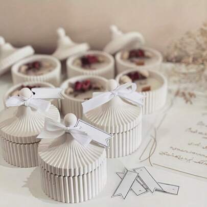 Molde de silicona con rayas para vela DIY, molde redondo rayado para caja de almacenamiento de joyas, para hacer cajas de almacenamiento y macetas de resina, arcilla, yeso y concreto