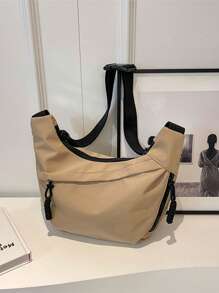 Sac à bandoulière mode pour homme, sac banane polyvalent pour le sport, sac à dos décontracté pour les trajets. Bandoulière réglable, léger, idéal pour les voyages, la randonnée, l'extérieur, l'été. Couleur unie, cadeau personnalisé pour les hommes, les adolescents, les petits amis, les pères, les maris. Grande capacité, convient pour les voyages, les vacances, l'école, l'université, style de rue en canevas.