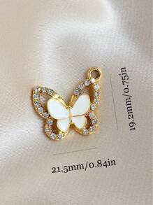 10 件/包镂空水钻蝴蝶吊坠时尚耳环珠宝配饰批发 - 金色 - 查看 16