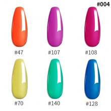 SKYROSE 5ml*6pcs Spring Summer Mini 6 Bottles Set, Red & Blue Series, Platinum Gold Glitter Nail Gel Kit, Nail Salon Professional, Cured Under LED Lamp, DIY Manicure