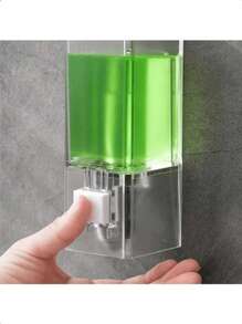 1pc Wall Mounted Soap Dispenser, Manual Push Style Hand Wash Liquid Soap Dispenser, Suitable For Hotels, Simple Transparent Commercial Lotion Container, Applicable For Home Bathroom, Hotel, Shopping Mall Kitchen Items Kitchen Accessories Kitchen Kitchen Tools - Clear - View 4