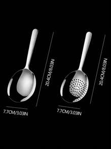 大号公勺套装，包含 8 英寸不锈钢大号公勺和开槽公勺，适用于派对/自助餐，可用洗碗机清洗，学校用品