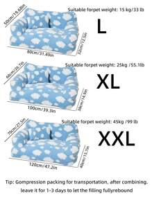 可清洗四季宠物猫/狗沙发床，宠物窝/猫狗睡床 - 彩色 - 查看 5
