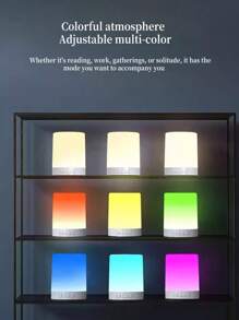 Premium 7-Color Tap Lamp Bluetooth Speaker, Handheld Touch Control TF Card Slot Speaker, High Quality Rechargeable Bass Booster Large Volume Tap Lamp Bluetooth Speaker