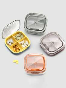 1pc Portable 4/6 Grid Transparent Pill Box Organizer