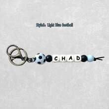 1pc Colorful Football Silicone Keychain, Personalized Handmade Custom Beads, Sports Keychain/Backpack Chain, Sports Gift,Apparel Accessories,Chic Autumn,Boyfriend,Girlfriend,Family,Friends - Silicone Keychain - View 28