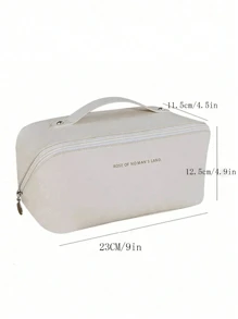 1 Peça Bolsa de Maquiagem Impermeável de Couro PU, Organizador de Cosméticos, Bolsa de Toucador Portátil, Nécessaire Impermeável de Couro PU para Produtos de Skincare, Bolsa de Maquiagem de Grande Capacidade com Dupla Camada, Organizador de Maquiagem, Acessórios de Banheiro Volta às Aulas