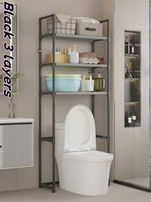 1 Pc New 2-3 Tier Toilet Storage Rack, Bathroom Slim Shelf, Multi-Layer Storage Rack, Space Saving Bathroom Shelf, Can Be Installed Behind The Toilet