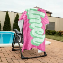 1pc Custom Name RETRO Style Personalized Beach Towel, Name Bath Towel, Customized Beach Towel With Name, Outdoor Birthday Vacation Gift Pool Party Towel, Vacation Gift, Male And Female Gifts, Multiple Colors And Styles, Multi-Functional, Adjustable, Reusable Living Room, Bedroom, School, Office, Tea Room, Home, For Valentine's Day, For Anniversaries,Elegant Living - Multicolor - View 6