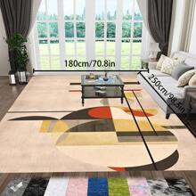Bohemian Style Solid-Color Area Rug, 700g/Sq.M Crystal Velvet Backing, 5mm Thickness, Soft Anti-Slip Washable Carpet For Living Room, Bedroom, Kitchen, Office, Indoor & Outdoor Use