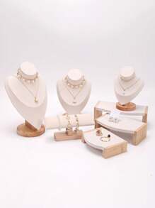 Jewelry Display Prop, Necklace Bracelet Display Stand, Mannequin Bust For Necklace Display, Jewelry Collection Organizer Back To School - White Leather - View 10