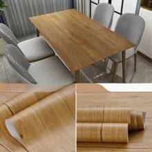 1 Rolle dunkelbrachnes Holz Kontaktpapier Heim Dekoration Holz Tapete Abzieh- und Klebe-Folie wasserfest Vintage Holzoptik Kontaktpapier selbsthaftende strukturierte Holzmaserung Vinyl Folie für Schlafzimmer, Küche, Geschenke, Geburtstag, Abschluss, Zimmer Deko, Wanddeko, Badezimmer Deko, Schlafzimmer Deko, Raumdekoration, Wohnzimmer Deko, Haus Dekoration, Heimdekoration, Wohnzimmer Wandkunst, Wandsticker