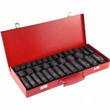 Impact Sockets Set 35 Pcs Impact 6 Point Socket Set 1/2 Inch Socket Spindle Axle Nut Garage Workshop Auto Truck Repair Manual Tool - Variant1 - View 6