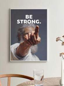 现代艺术约书亚记 1:9 基督教海报，宗教艺术“我没有命令你吗？要坚强勇敢。不要害怕。时尚墙壁艺术装饰适用于客厅和卧室，适用于宿舍、公寓、卧室、客厅、现代家居装饰，无框架 - 彩色 - 查看 1