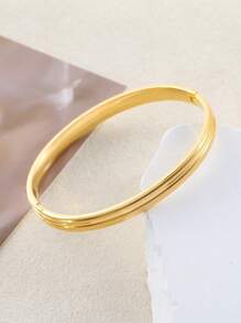 1 件不锈钢缎面经典复古风格女士手链，适合日常佩戴 - E - 查看 8