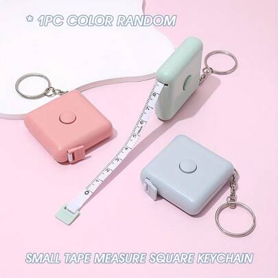Chaveiro de fita mini de 1 peça de 59 polegadas - Balança dupla retrátil para medição corporal, costura, alfaiataria e artesanato - Material da lâmina sem chumbo e não metálico - Design portátil e compacto, volta às aulas, material escolar