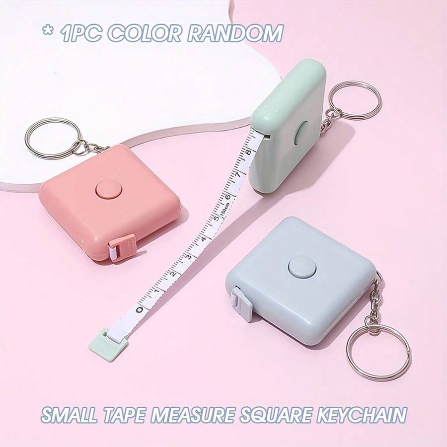 1 pieza Llavero con cinta métrica mini de 59 pulgadas - Escala doble retráctil para medición corporal, costura, sastrería y manualidades - Material de hoja sin plomo y no metálico - Diseño portátil y compacto, útiles escolares