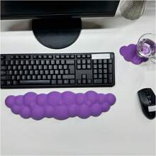 Keyboard Wrist Rest + Cup Holder, Extended Wrist Rest With Non-Slip Base, Ergonomic Memory Foam Gel PU Bottom Pad To Relieve Typing Pain, Suitable For Office, Gaming, Home Computer Use - Same Style, Multiple Colors - View 12