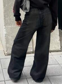 MYOURSA High Rise Streetwear School Outfits Y2k Baggy Wide Leg Jeans For Women