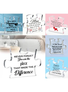 Transparent Acrylic Puzzle Decoration, Desktop Display Gift For Holidays, Party Decor