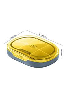 1pc Portable 4/6 Grid Transparent Pill Box Organizer