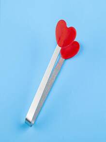 3个装创意硅胶食物冰夹办公室零食甜品小吃蛋糕不脏手食物夹食品夹小号手掌防滑冰夹不锈钢迷你食物夹硅胶食物夹方糖夹 - 彩色 - 查看 4