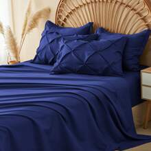 5/7pcs Bed In A Bag Luxurious Comforter Sets, All Season Bedding Sets With 1 Quilt, 1/2 PillowShams, Flat Sheet, Fitted Sheet, 1/2 Pillowcases, Burnt Orange, Green, Yellow, Easy Care, Machine Washable, Valentine'S Day Gift, For Boys And Girls - Dark Blue-74 - View 11