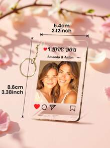 1pc Custom Couple Photo And Text Keychain, Custom Mom Picture Keychain, Personalized Photo Keychain With Text, Custom Couple Photo Gift, Personalized Acrylic Keychain, Personalized Picture Keychain With Text, Boyfriend Girlfriend For Anniversaries Special Occasions Valentine's Day, Memorial Gift Birthday Gift Women's Day Wedding Gift Gift For Her/ Him/ Mom/ Dad/ Wife/ Husband/ Friend