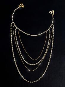 1 Pc Elegant Bride Wedding Crystal Shoulder Chain Dress Accessory - Gold - View 3