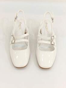 RevReaL Talons hauts à bride arrière Mary Jane avec double boucle brevetés REVREAL, talons hauts élégants
