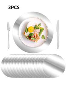 Gold Color Paper Placemats, 13-Inch Metallic Gold/Silver Disposable Placemat For Dining Table, Party, Wedding, Dinner