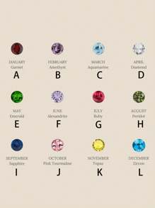 1 件钛钢镀金锆石水滴吊坠项链，可定制女士节日配饰 - 金色 - 查看 5