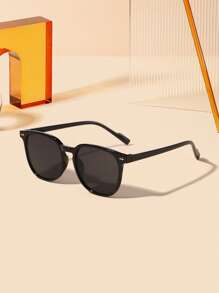 1/2/3 piezas Gafas de mujer con montura cuadrada casual de acrílico de moda en color negro, adecuadas para vacaciones, salidas y atuendos diarios, también para verano, playa, al aire libre y viajes
