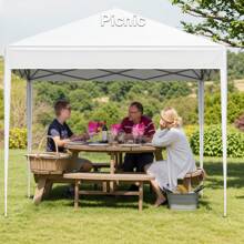 LOEFME 2x2m/3x3m Heavy Duty Gazebo Marquee Pop-Up Outdoor Garden BBQ Party Tent Furniture - White - View 4