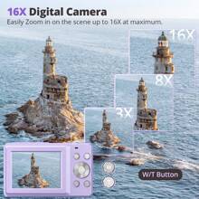 1080P FHD, 44MP, DC403 Digital Camera HD Travel Retro Camera Entry-Level Schoolgirl Small Camera, 2.4-Inch Screen, Portable Vlog Live Camera, Built-In Microphone With 32GB Card, Rechargeable Battery And 16x Zoom, 700mAh Battery Life, 90min Video, 150min Photos, Multilingual Support, Portable Pocket Design, Suitable For Teenagers And Beginners - Camera + Memory Card - View 5